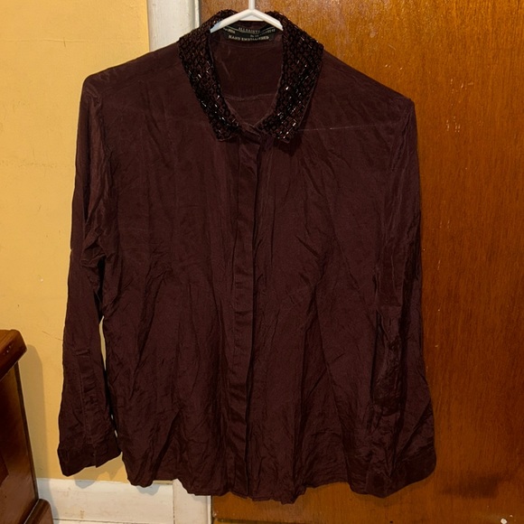 All Saints 100% Silk Button Up - Picture 1 of 3